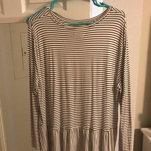 Black and White striped Tunic